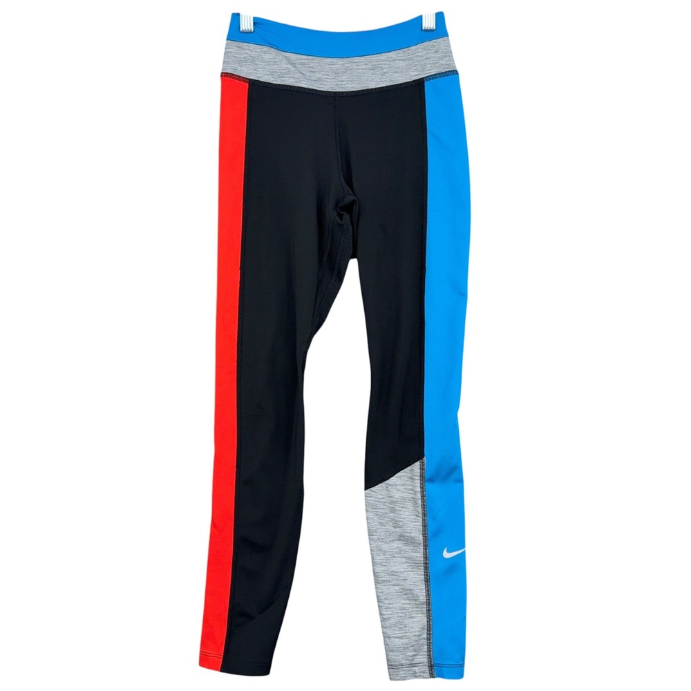 Nike Dri-FIT Leggings Womens S Polyester Spandex Black Blue Red Gray